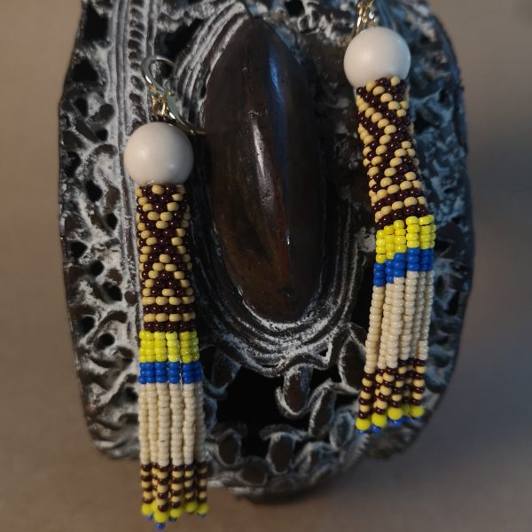 Boucles d'oreilles tissées, traditionnelle nomade, chocolat