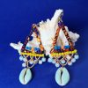 Boucles d'oreilles cauris bleu