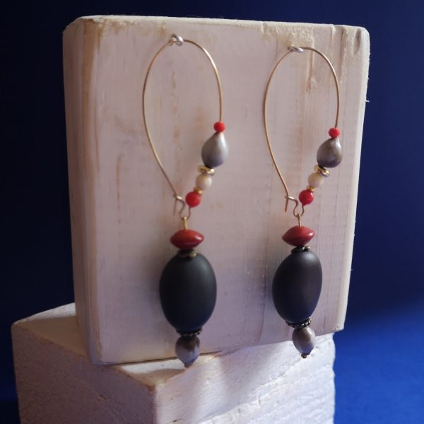 Boucles d'oreilles ethniques, graines, minimaliste