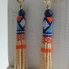 B.O heritage bleu et orange Boucles d'oreilles nomade tissées, Héritage.
