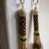 Boucles d'oreilles tissées, traditionnelle nomade, chocolat