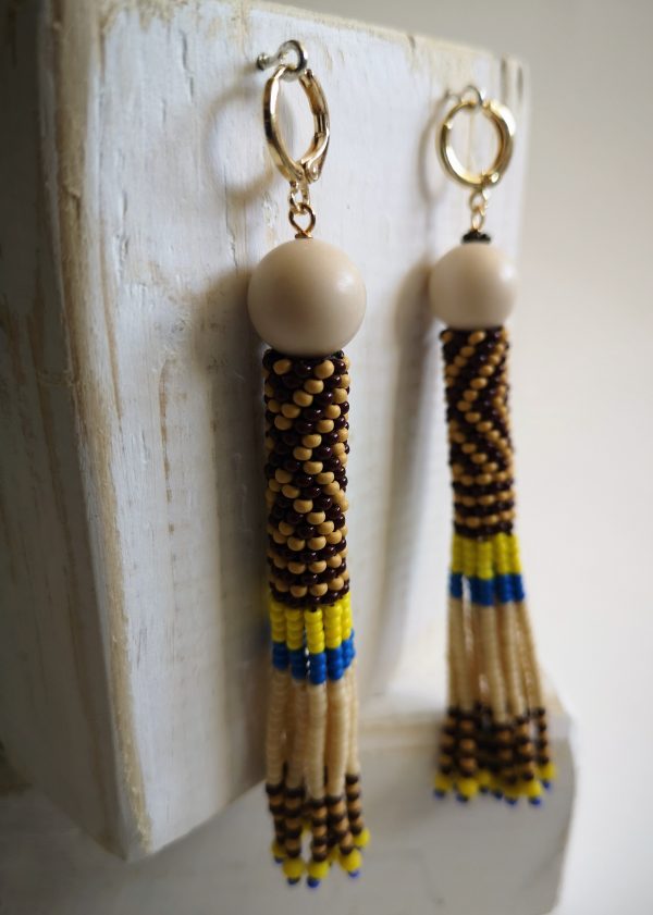 Boucles d'oreilles tissées nomade, Héritage.