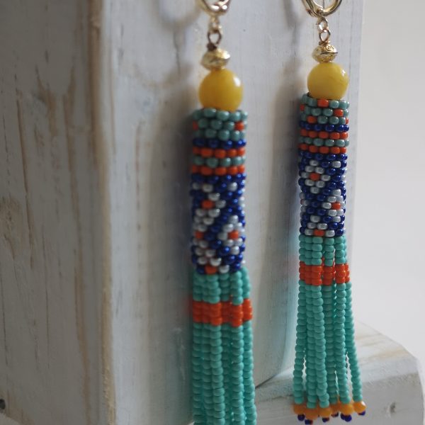 Boucles d'oreilles nomade, tissées, Héritage