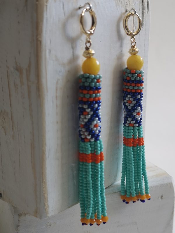 Boucles d'oreilles nomade, tissées, Héritage