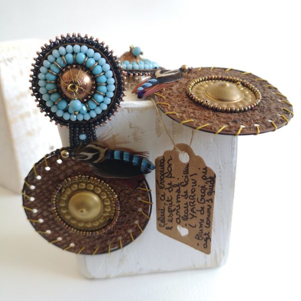 Peau Tambour, boucles d'oreilles grand modèle.