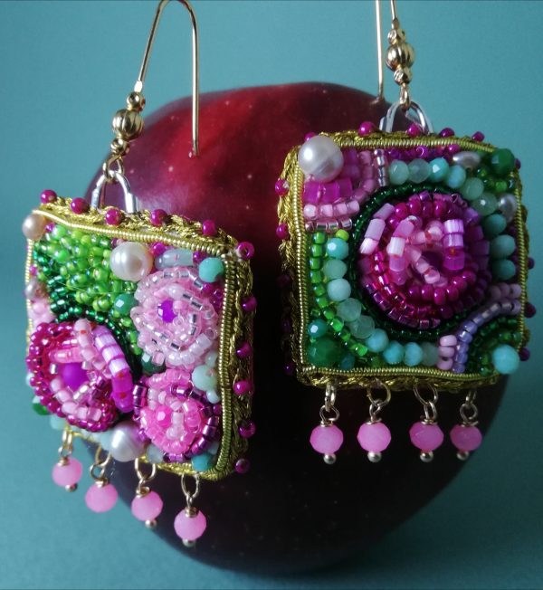 Réservées Laure, La Rose, Boucles d'oreilles
