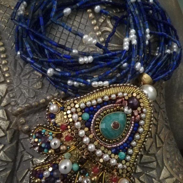 Magique Oblique, ras de cou Lapis-Lazuli