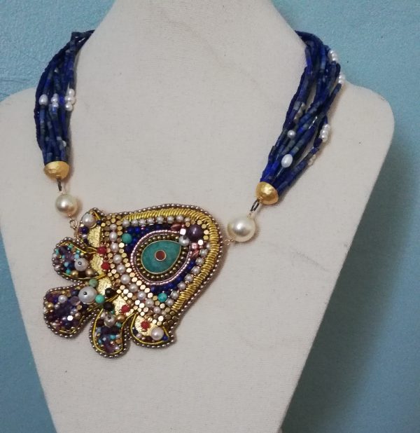 Magique Oblique, ras de cou Lapis-Lazuli