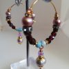 Boucles d'oreilles ,Créoles ethniques Larimar et Grenat