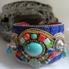 manchette ethnique , turquoise, peau de tambour