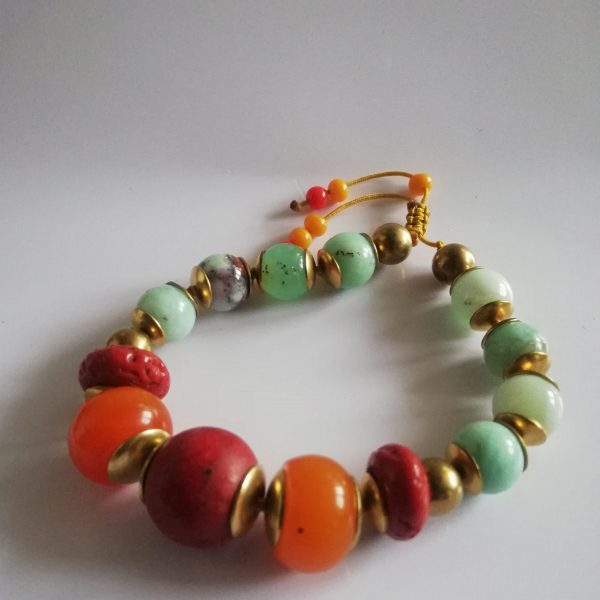 Bracelet Zen, pierres Chrysoprases, unisexe