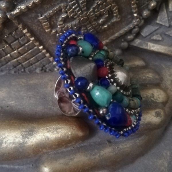Bague ajustable Bleue-Désert