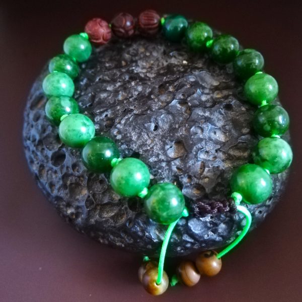 Bracelet Zen, mixte,L'esprit de la forêt, Jaspe vert des steppes de l'Oural