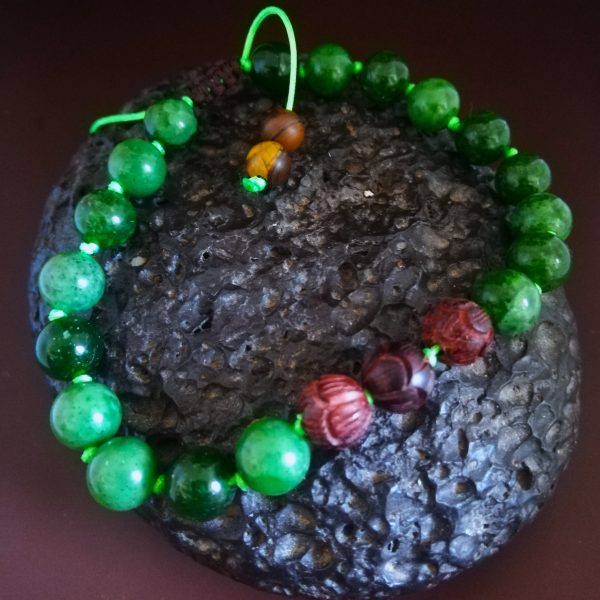 Bracelet Zen, mixte,L'esprit de la forêt, Jaspe vert des steppes de l'Oural