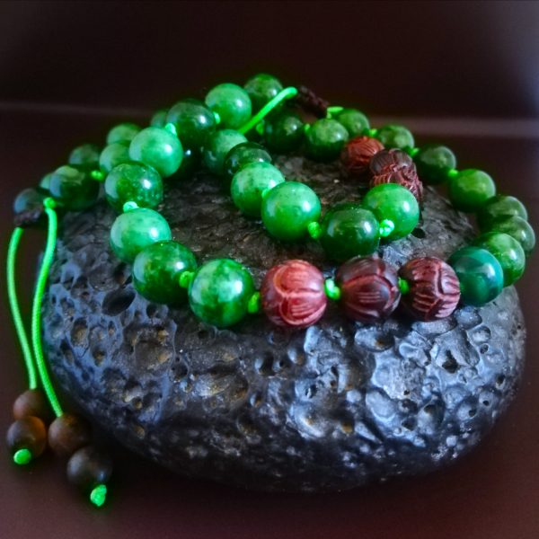 Bracelet Zen, mixte,L'esprit de la forêt, Jaspe vert des steppes de l'Oural