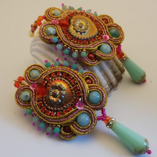 dav Amour de Byzance, Boucles d'oreilles dorée soutache
