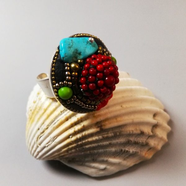 Bague Nomade Takouba corail