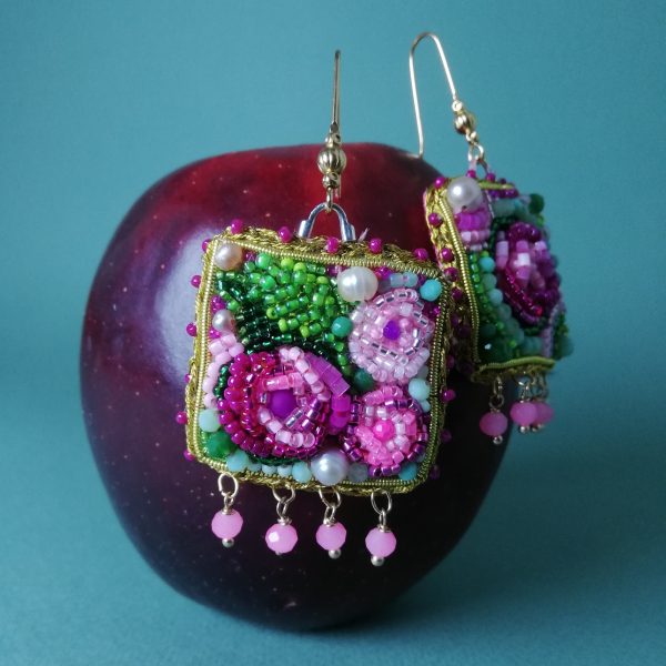 Réservées Laure, La Rose, Boucles d'oreilles