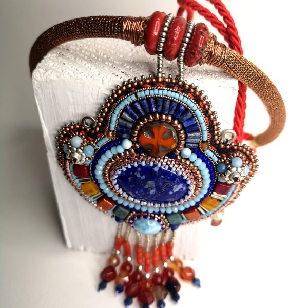 Collier Nomade, Bleue Désert. Lapis Lazuli-