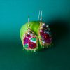 Boucles d'oreilles ,La rose rouge de mon jardin secret.
