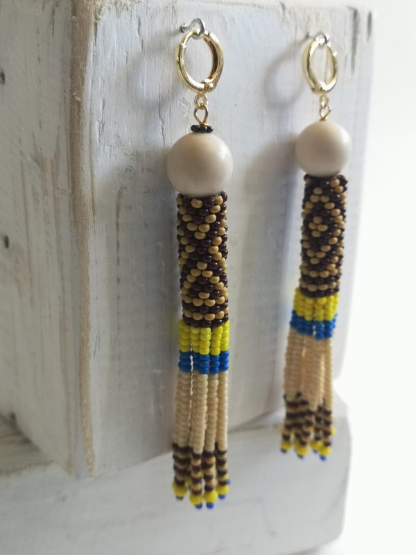 Boucles d'oreilles tissées nomade, Héritage.