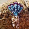 coquillage brodé, bleu Bye Bye my Love