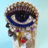 Exceptionnelle Broche XXL , bijou- oeil brodée.