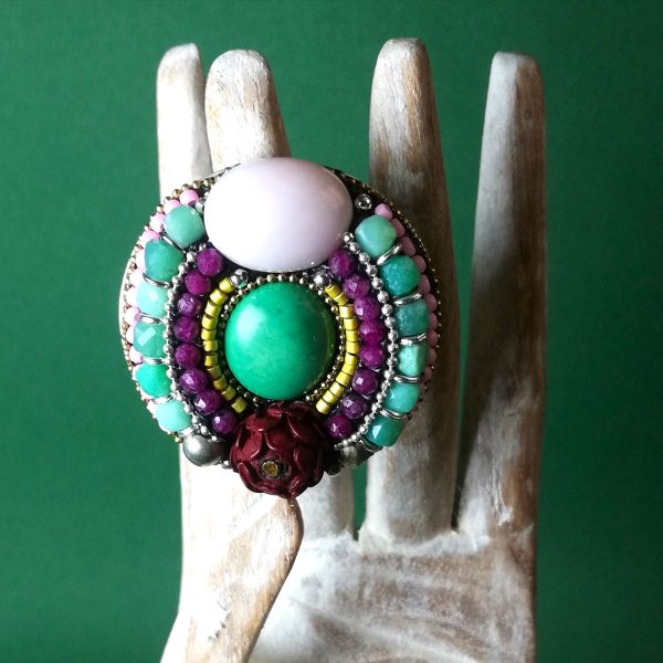 Le choix de Silver, Bague imposante, turquoise verte.