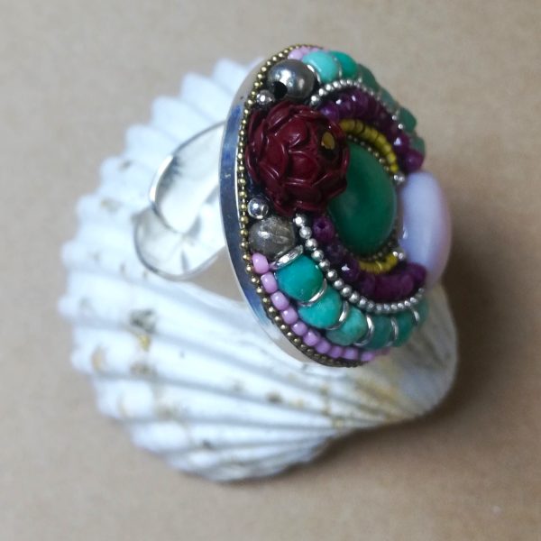 Le choix de Silver, Bague imposante, turquoise verte.