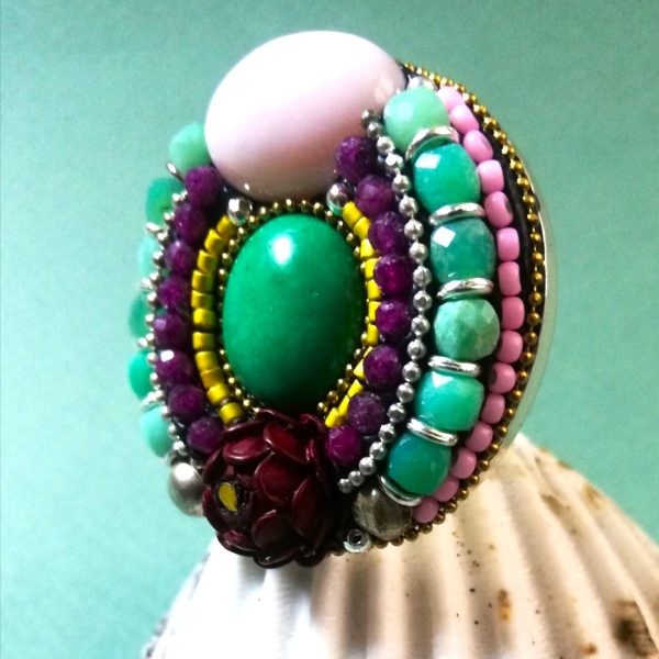 Le choix de Silver, Bague imposante, turquoise verte.