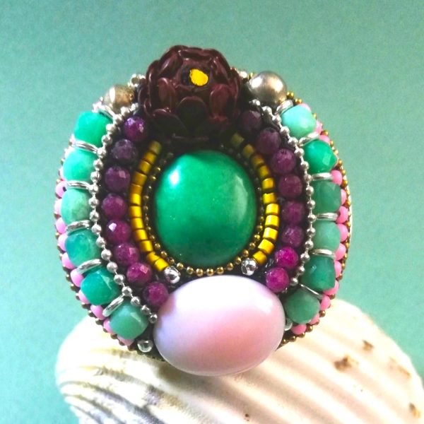 Le choix de Silver, Bague imposante, turquoise verte.