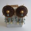 Peau Tambour, Boucle d'oreille cuir de poisson et Larimar.