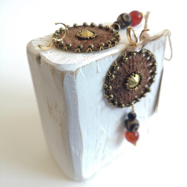 dav Peau Tambour, Boucle d'oreille cuir de poisson, petit modèle.