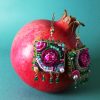 Réservées CATHERINE, Boucles d'oreilles, la jade et la rose