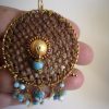 Peau Tambour, Boucle d'oreille cuir de poisson et Larimar.